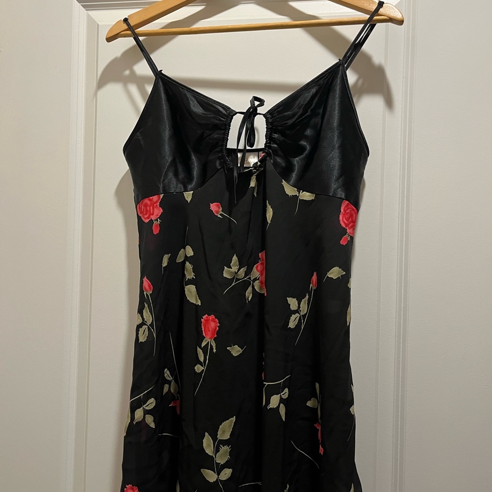Gillian O’Malley Black Floral Slip Dress